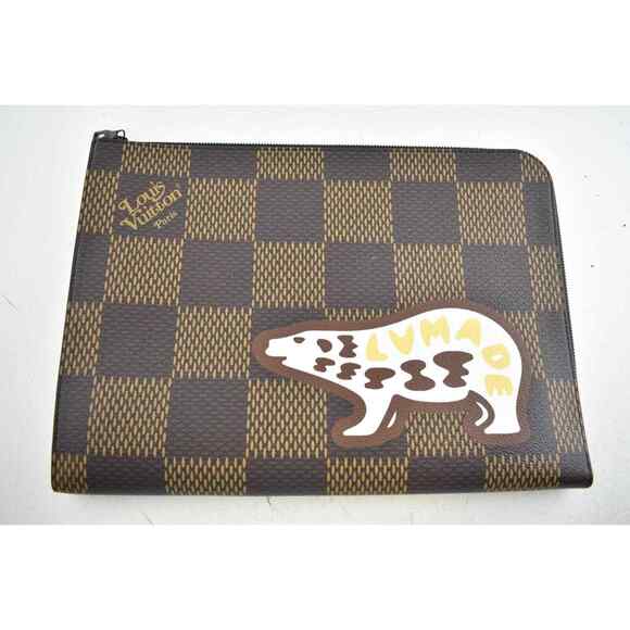 Louis Vuitton Nigo Pochette Jour GM Brown Giant Monogram Damier Ebene Clutch Bag - Picture 2 of 12
